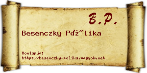 Besenczky Pólika névjegykártya